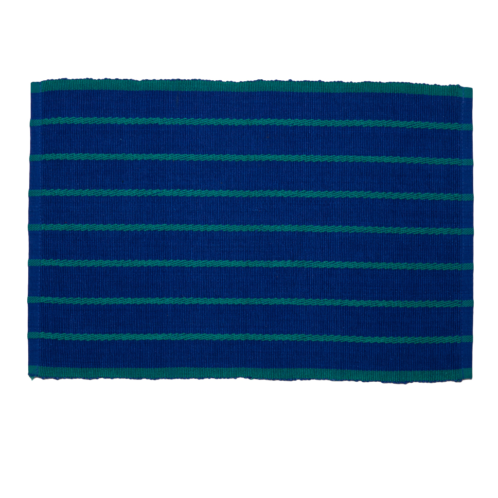 Striped Placemat - Cobalt/Teal Green (Set of 2)